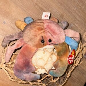 Rare Claude the Crab 1996 Beanie Baby w/ tag errors
